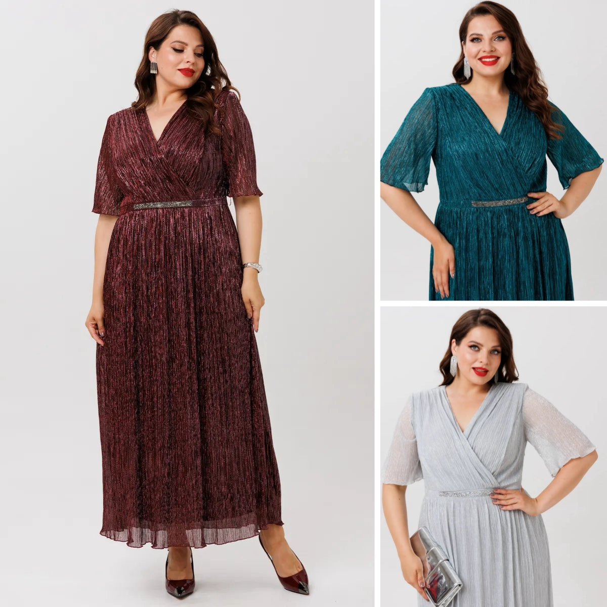 【S-5XL】👗Sukienka z błyszczącym gradientem|Lekka i zwiewna|Elegancka i odmładzająca