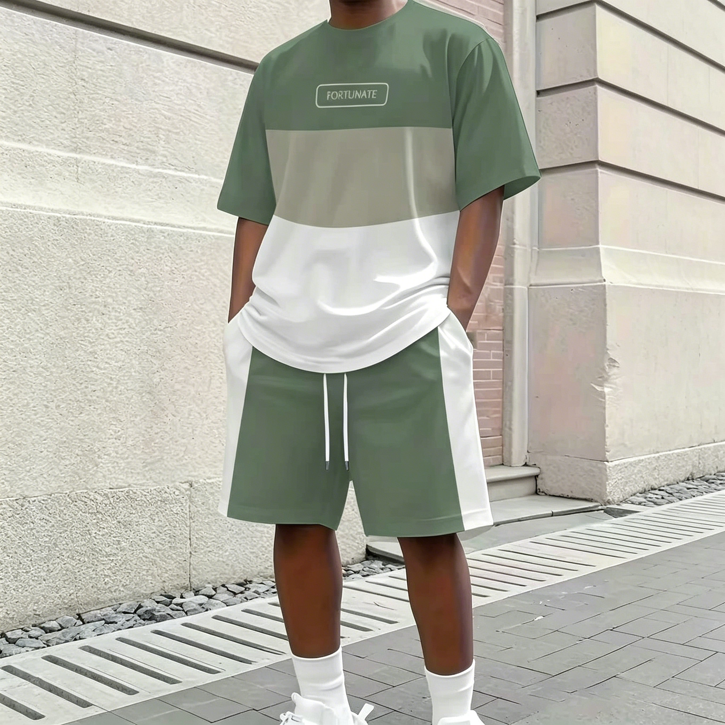 ✨【Plata la livrare】Set sport de vară pentru bărbați, format din 2 piese - tricou confortabil cu mânecă scurtă și pantaloni scurți pentru purtare zilnică și relaxare acasă.