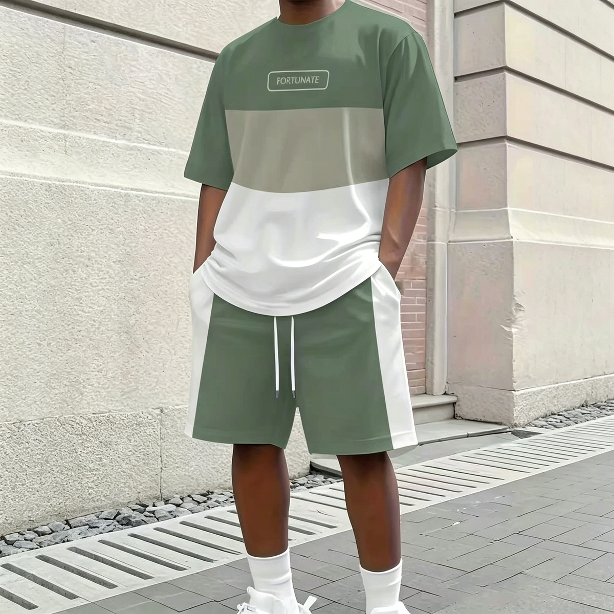 ✨【Plata la livrare】Set sport de vară pentru bărbați, format din 2 piese - tricou confortabil cu mânecă scurtă și pantaloni scurți pentru purtare zilnică și relaxare acasă.