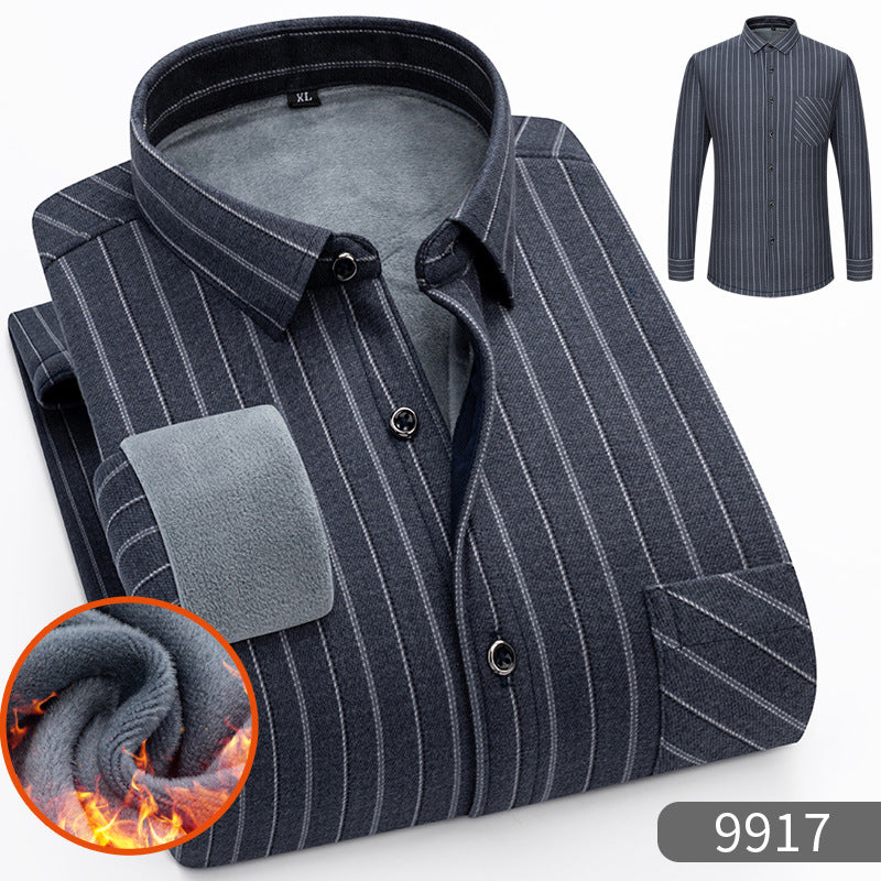 🔥【Reducere 50%】Doar 179 lei bucata 👔【L–5XL】Cămașă office călduroasă, cu mânecă lungă