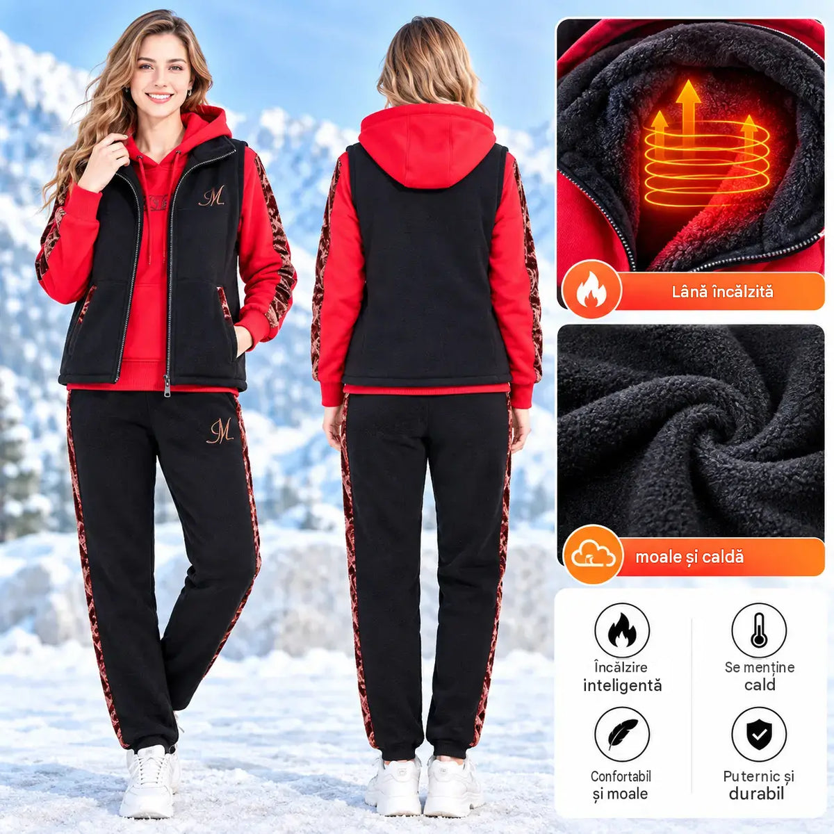 🔥【Pantaloni + Pulover + Jachetă】Nou set sport-casual pentru toamnă/iarnă 2026 – gros și căptușit.