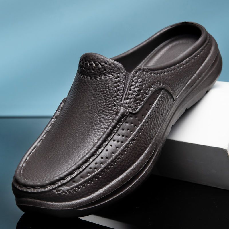 ✨🔥【Lichidare de vară】【39-45】Papuci casual din piele pentru bărbați, simpli și confortabili