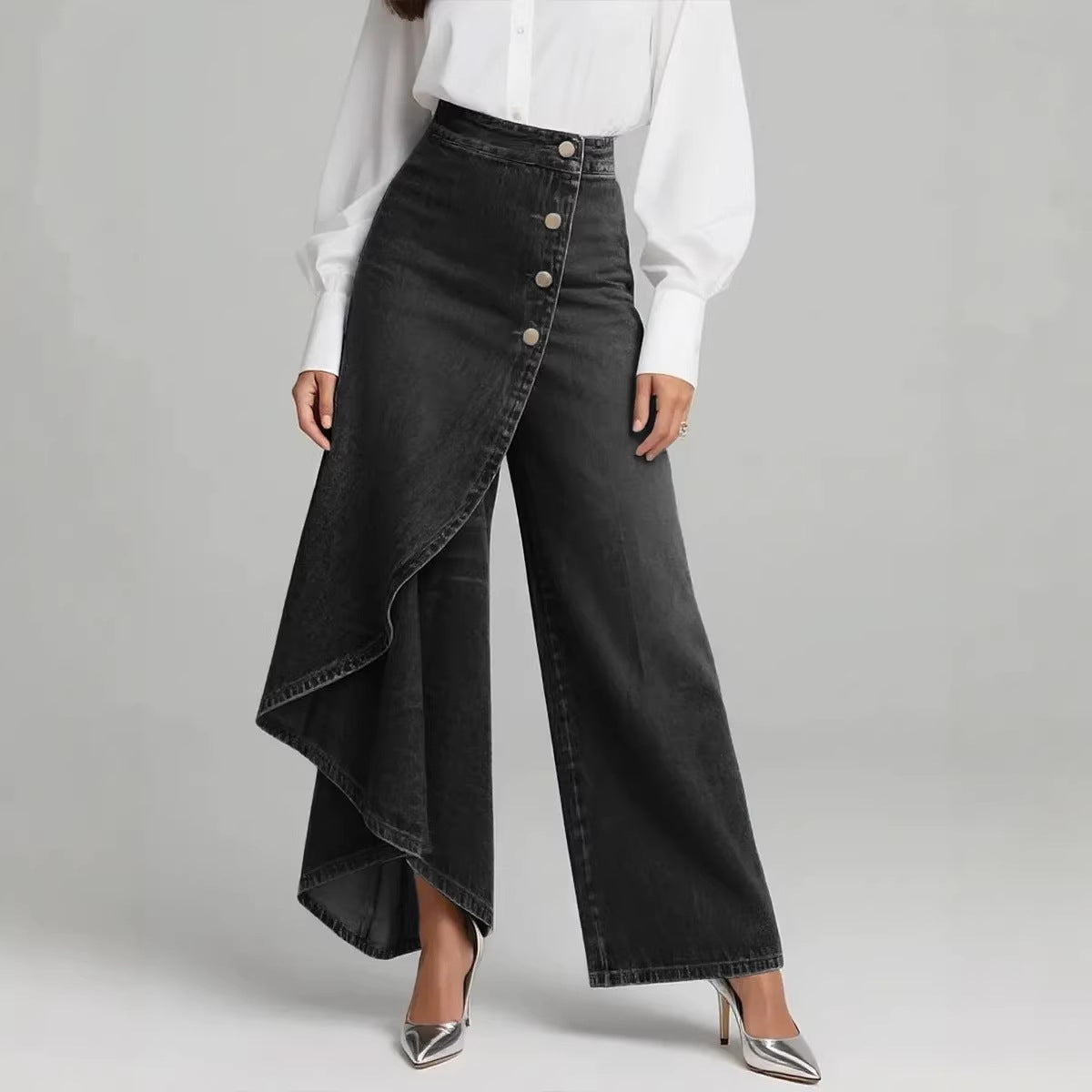 ❤️🔥✨【S-3XL】Blugi de damă cu talie înaltă și croială largă, design lejer și elegant