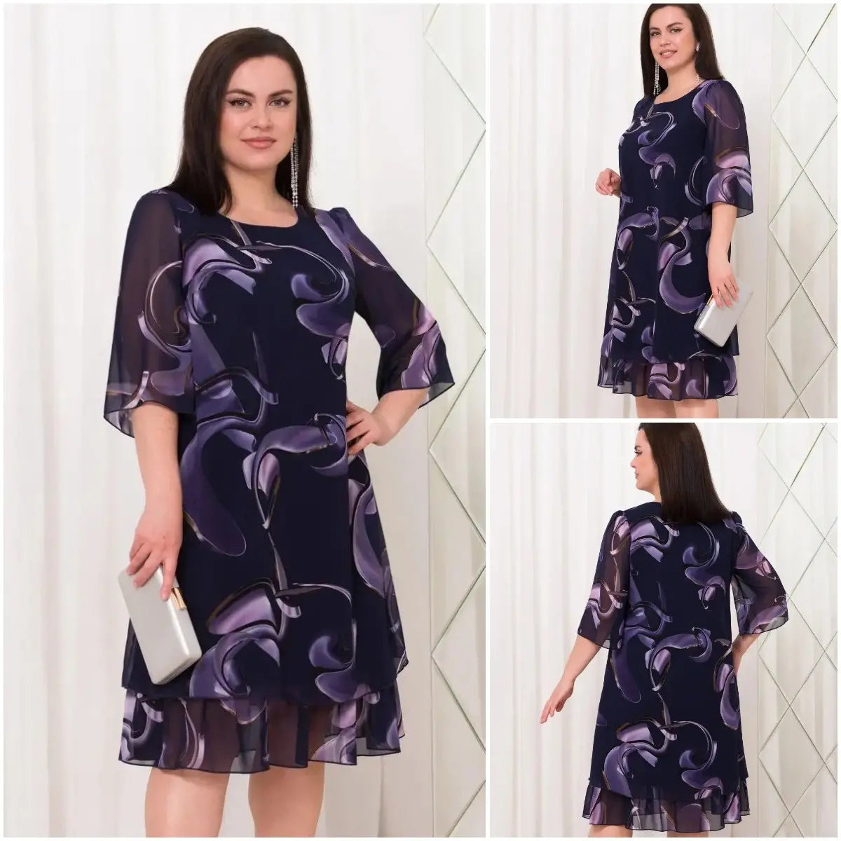 💕【S-5XL】👗Rochie noua eleganta imprimata