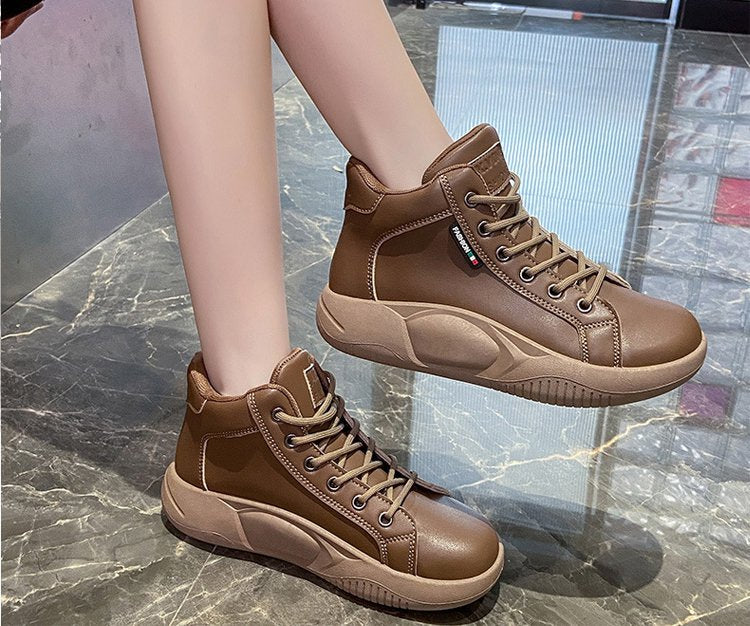 【35-40】Zapatos de ocio versátiles de nueva moda con suela gruesa retro