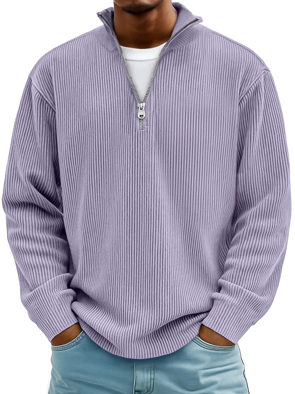 š„ćS-5XLćNueva sudadera de hombre con cuello alto, otoƱo/invierno 2026