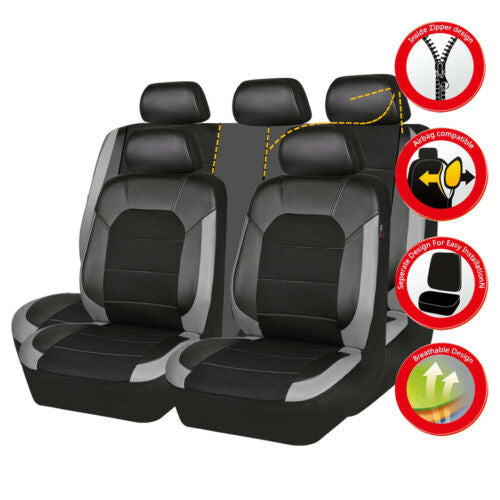 【Compra uno y llévate otro gratis】🔥Gran oferta🔥Funda universal de cuero suave para asiento de coche de cuero empalmado🚗🚗