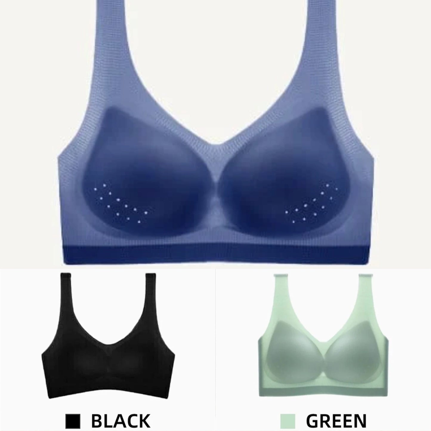 ❤️【3 bucăți】❤️【M-5XL】Sutien ultra-subțire din mătase de gheață fără cusături【Pachete cu reducere】