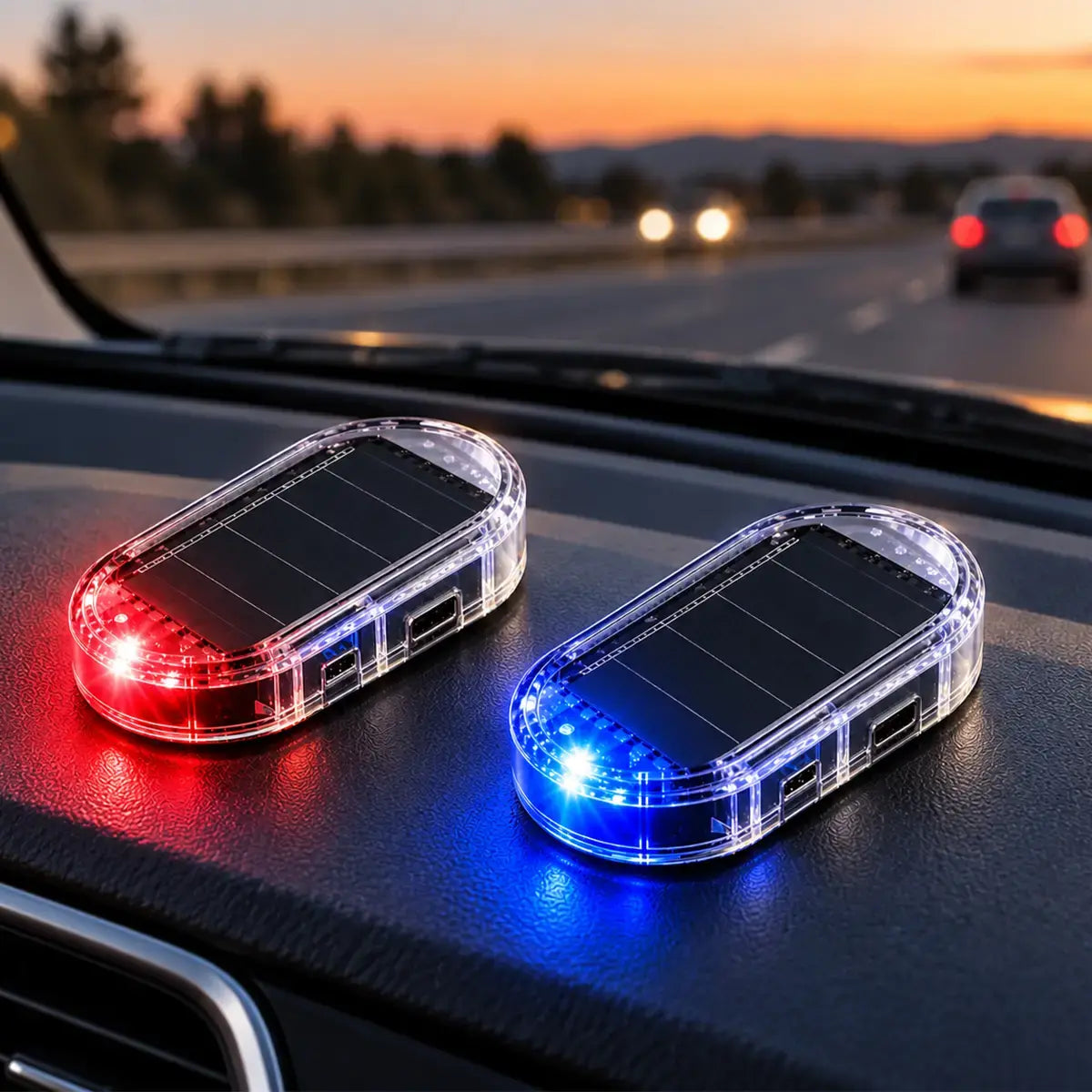 ☀️ Sistem Vizual de Avertizare LED Solar + Type-C – Încărcare solară ziua, clipire de siguranță noaptea! 🚗🔒