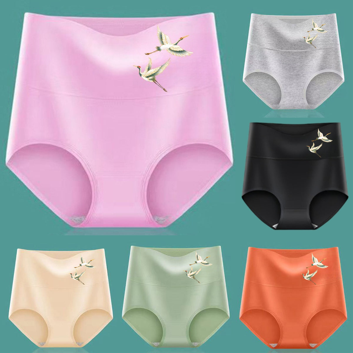💖 Ultima zi cu reducere de 50% -【Set de 6 bucăți】Chilot modelator cu talie înaltă și efect de susținere pentru șolduri, din bumbac de calitate superioară✨️(45–105 kg)