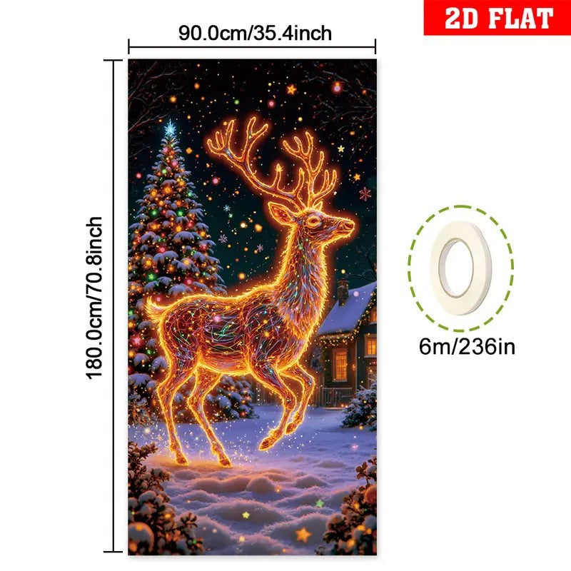 🎅【Kup 1, Drugi Gratis】🎄 Fluorescencyjny baner UV na drzwi i tło – idealny na dekoracje świąteczne i imprezy