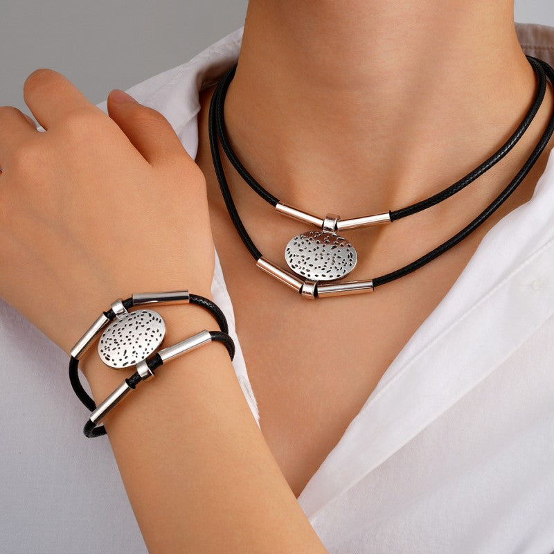 🔥【Collar + Pulsera】Conjunto de pulsera y collar de estilo bohemio, moderno y versátil. Un regalo perfecto🎁