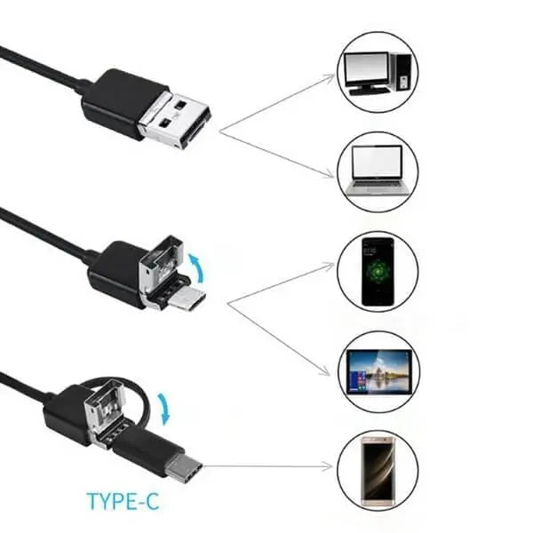 🔥【Cea mai recentă tehnologie】(Type-C, USB, Micro USB) endoscop trei-în-unu 【1M】【3.5M】【5M】