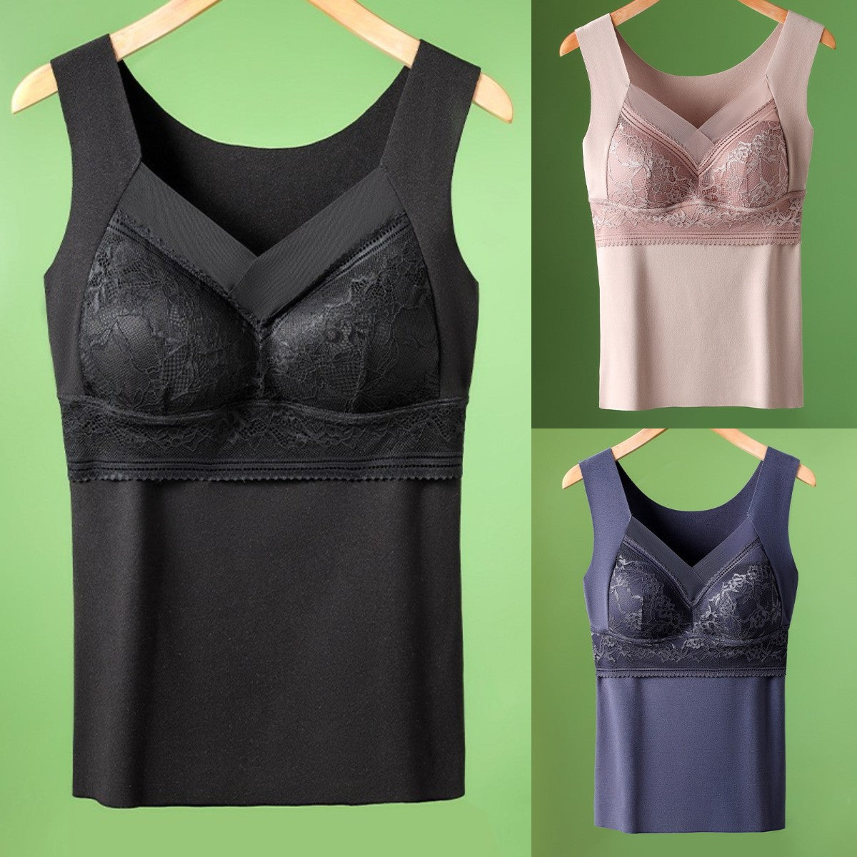 🔥【Set de 3】❤️【Pentru 40–100 kg】Sutien din dantelă pentru femei (toamnă/iarnă) – design elegant la spate, susținere confortabilă și croială care modelează silueta.