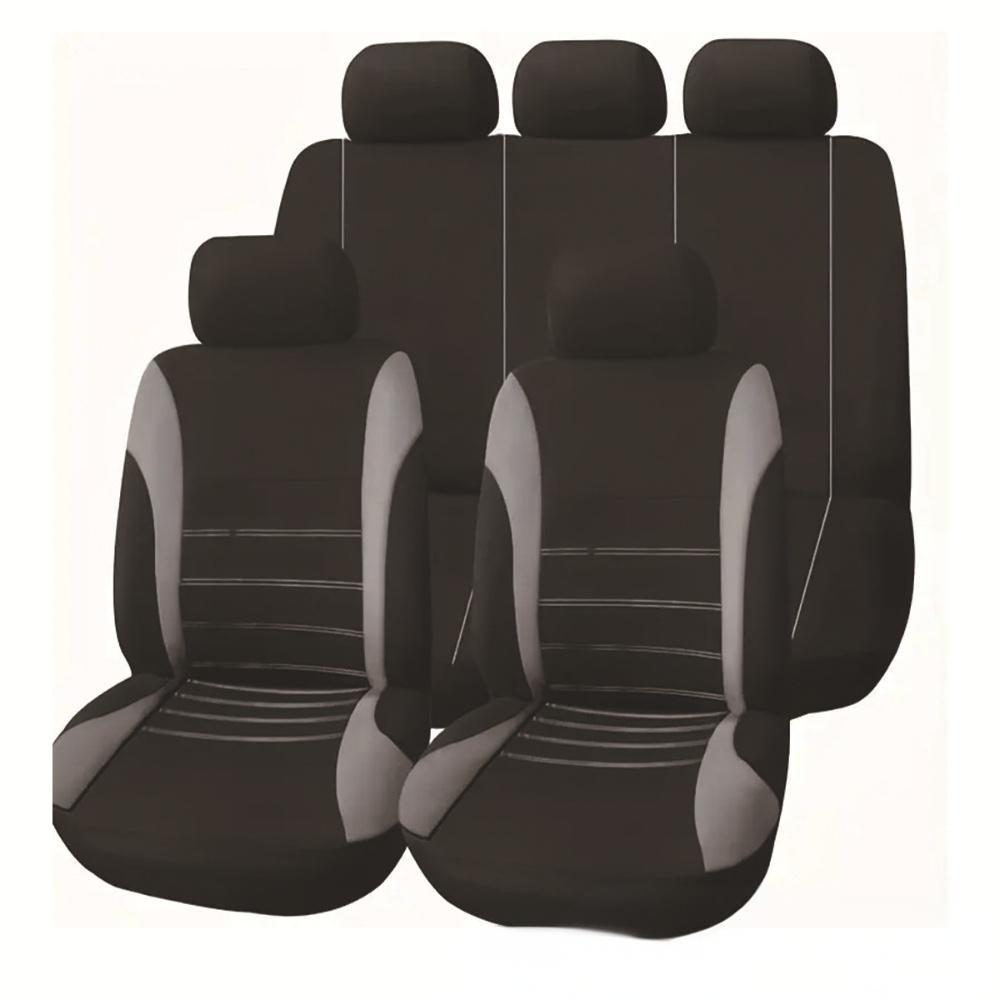 🚗🚗【50% zniżki】🔥Bestsellerowe uniwersalne pokrowce samochodowe z tkaniny z linią w talii, komplet na 5 miejsc【2 przednie siedzenia + 1 tylne siedzenie + 1 oparcie + 5 pokrowców na zagłówki】