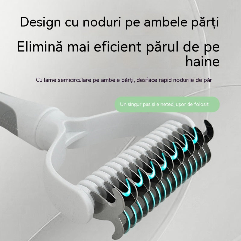 🐶【Cumpără 1 Primești 1 Gratuit】-2buc--🧹 Perie autocurățătoare cu două fețe pentru animale de companie: Îndepărtează părul mort și reduce năpârlirea la câini și pisici