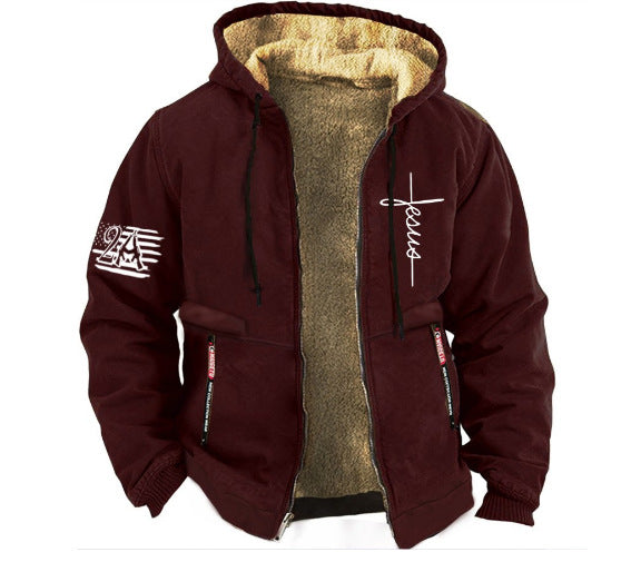 🔥🔥【S-3XL】 Modna, jesienna i zimowa, pogrubiona, aksamitna kurtka męska na co dzień