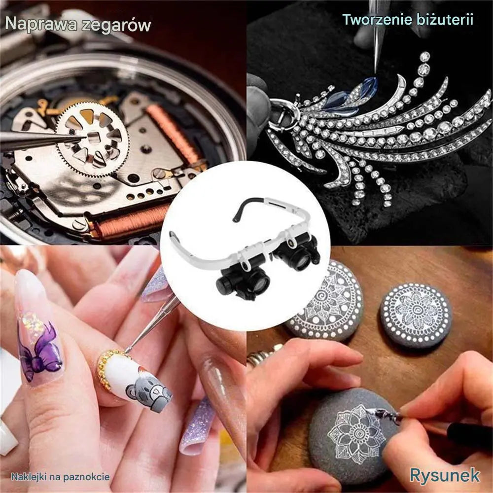 🔍 Lupe cu puteri de mărire de 8x, 15x și 23x și iluminare LED. Potrivite pentru lucrul cu instrumente mecanice, repararea ceasurilor, gravură și evaluarea bijuteriilor antice.