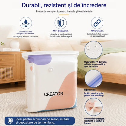 【Set 5 piese】Pungi de vidat haine fără pompă, design ranforsat pentru depozitare