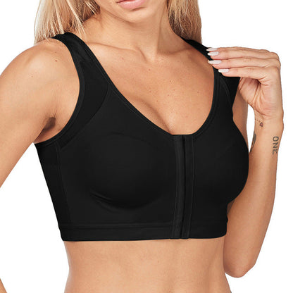 👙【Kup 1, otrzymaj 1 gratis】【40-120kg】Nowy biustonosz sportowy bez fiszbin, zapinany z przodu, wstrząsoodporny do jogi i fitnessu