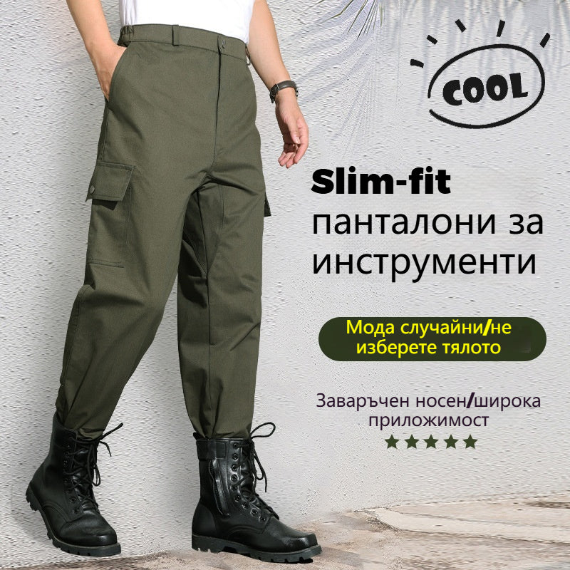 🛠️ 👖Подсилен работен панталон с усилено дъно, дебела устойчива материя, дишащ и удобен с много джобове