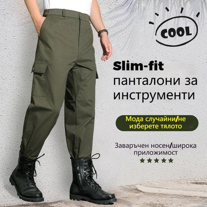 🛠️ 👖Подсилен работен панталон с усилено дъно, дебела устойчива материя, дишащ и удобен с много джобове