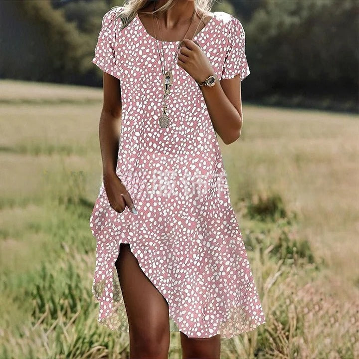 🛒📣【Último día de la promoción】【S-3XL】💖👗Nuevo vestido casual estampado de cuello redondo para primavera y verano 2026 🌸🌞