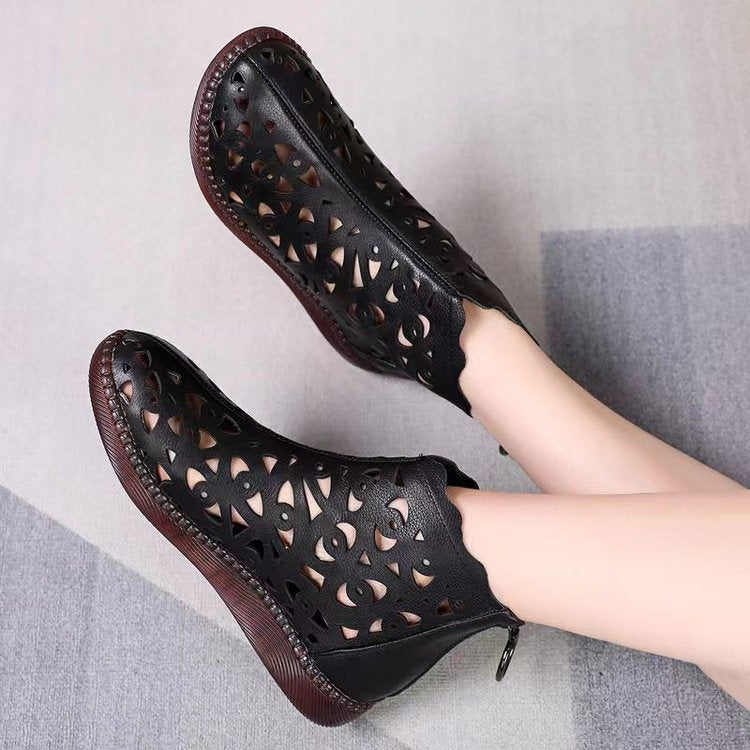 👡【35-42】2026 Noi pantofi casual din piele moale Hollow Out Flat