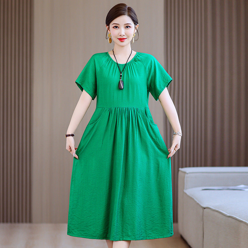 👗【Alta calidad】【XL-5XL】Vestido midi mujer elegante y ligero con corte favorecedor ideal verano