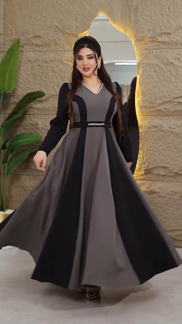 🔥🔥【S-5XL】【40-120kg】🥰 👗Nowa modna sukienka na jesień i zimę 2025 z dużym nadrukiem