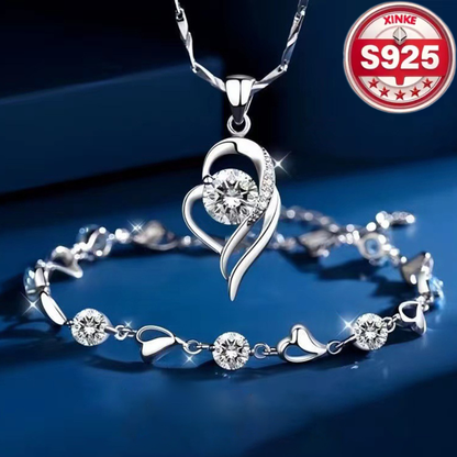 ✨✨Set pulsera de plata 925 + collar Corazón del Océano