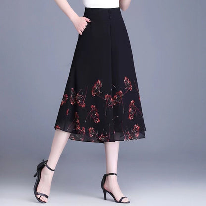 💃🔥 Fustă-pantalon damă 2026 – talie înaltă, din șifon ușor, casual și elegantă