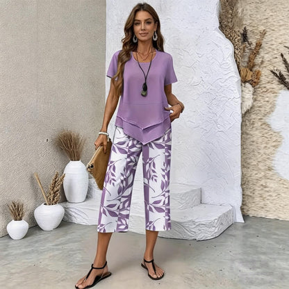 【Bluză + Pantaloni】【S-5XL】VERDALISSE | Set Fresh Breeze din 2 piese | Set de vară multicolor, ușor și elegant