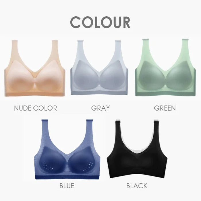 🔥【5 artículos】【M-5XL】Sujetador ultrafino sin costuras Ice Silk【Conjunto de descuento】