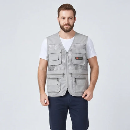 🔥Vestă multifuncțională de vară pentru bărbați cu buzunare multiple, ideală pentru drumeții, pescuit și activități în aer liber【XL-4XL】