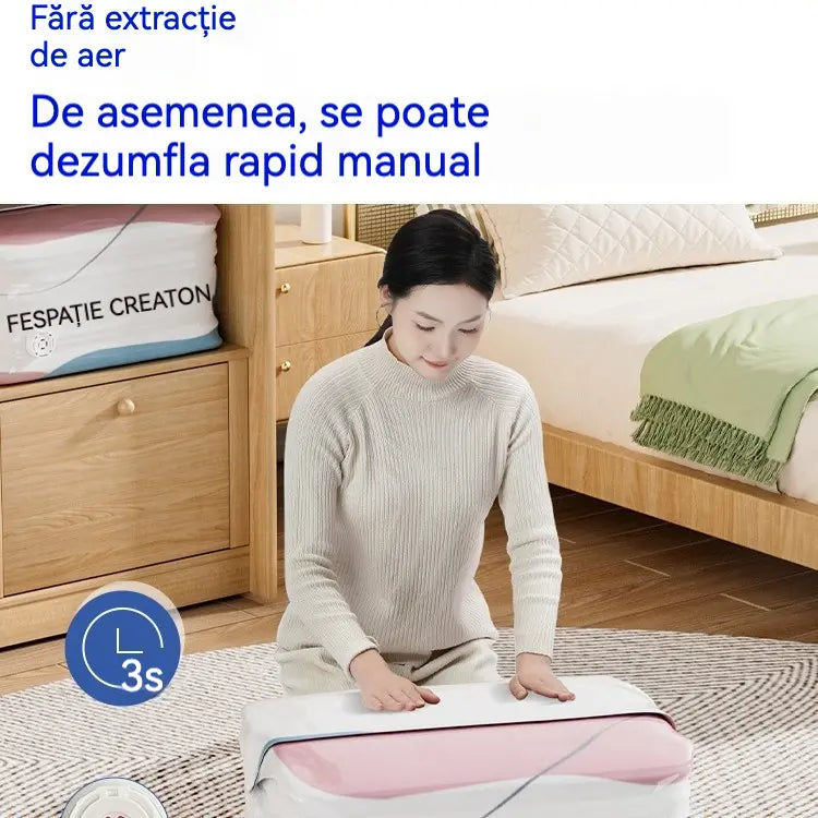 【Set 5 piese】Pungi de vidat haine fără pompă, design ranforsat pentru depozitare