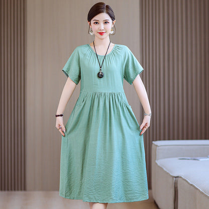 👗【Alta calidad】【XL-5XL】Vestido midi mujer elegante y ligero con corte favorecedor ideal verano