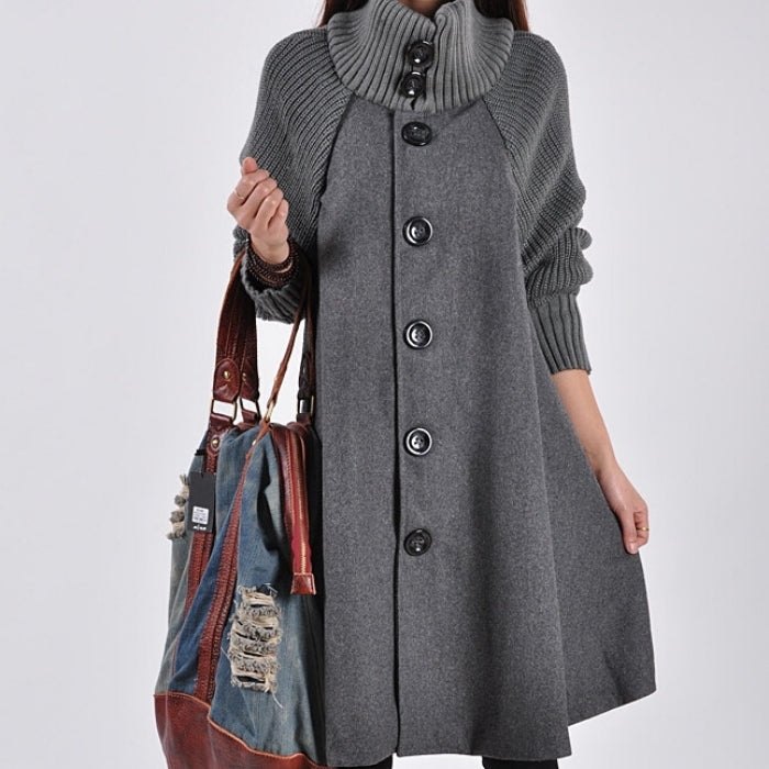 👗【M-5XL】Moden korejski plašč 2025 – jesensko-zimska oversize ženska jakna s plaščem