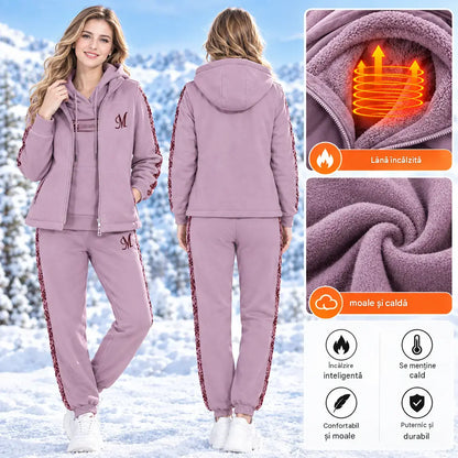 🔥【Pantaloni + Pulover + Jachetă】Nou set sport-casual pentru toamnă/iarnă 2026 – gros și căptușit.