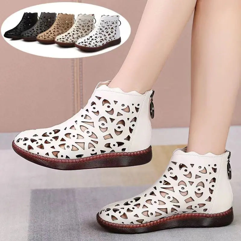 👡【35-42】2026 Noi pantofi casual din piele moale Hollow Out Flat