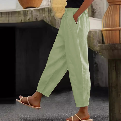 😍💕【40-120 kg】Pantalones casuales para mujer de algodón y lino ✅️Pago contra entrega