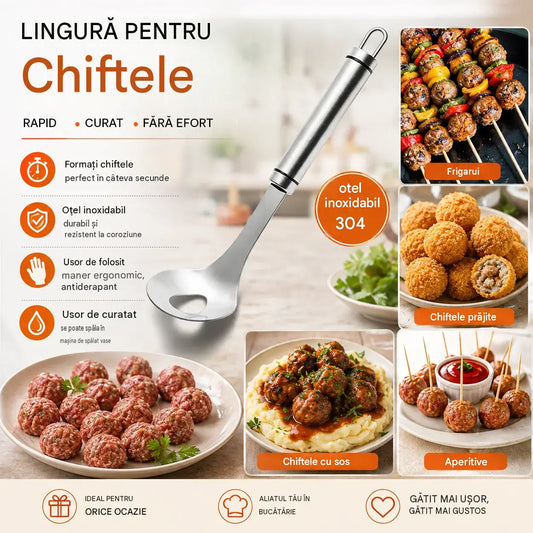 🍖 【2 bucăți】 Formă pentru chiftele din oțel inoxidabil 304 – Ideală pentru prepararea chiftelelor din carne și pește, perfectă pentru gătit acasă 🥄