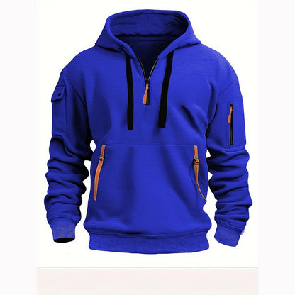 👕Noutate pentru toamnă/iarnă [Mărimi S-5XL] Hanorac bărbătesc cu fermoar și buzunare multiple – Livrare gratuită