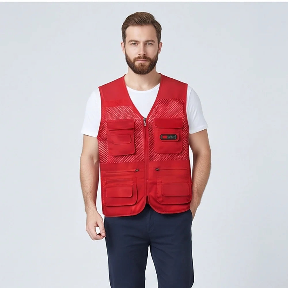 🔥Vestă multifuncțională de vară pentru bărbați cu buzunare multiple, ideală pentru drumeții, pescuit și activități în aer liber【XL-4XL】