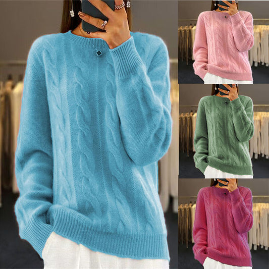 🔥⛄【S-XL】2026 jesienny i zimowy nowy, jednokolorowy, wysokiej jakości wełniany sweter-3880354