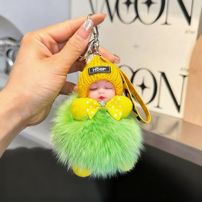 😴🧸🚗Kup 2, a 2 dostaniesz gratis🔥Wisiorek do samochodu w kształcie śpiącej lalki, pluszowy brelok z postacią z kreskówki.