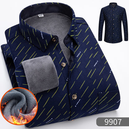 🔥【Reducere 50%】Doar 179 lei bucata 👔【L–5XL】Cămașă office călduroasă, cu mânecă lungă
