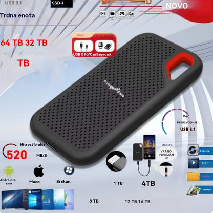 💥【32TB】Disco duro portátil de alta velocidad y gran capacidad