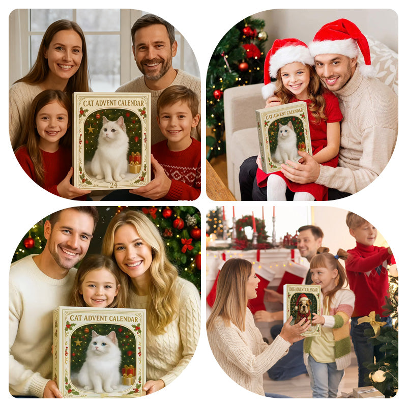 🎄✨【1 pudełko zawiera 24 ozdoby】Świąteczne ozdoby niespodzianki 2025 dla miłośników kotów, psów i krów