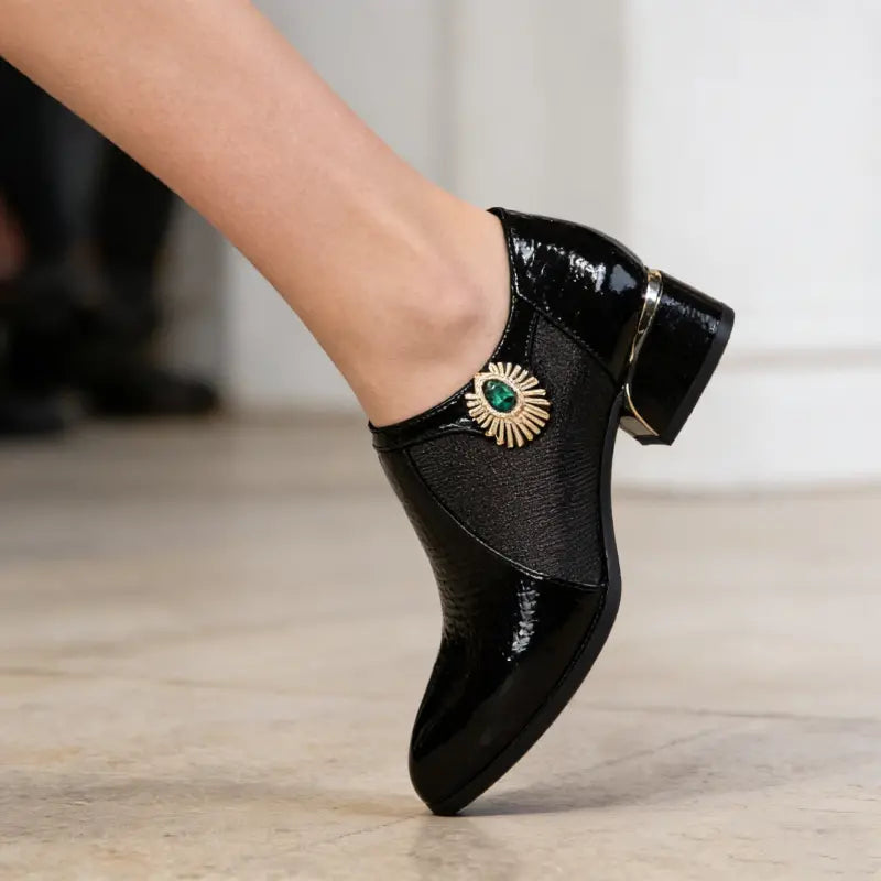👠【35-40】🏆💖Pantofi eleganți cu toc bloc din plasă pentru femei, din piele moale